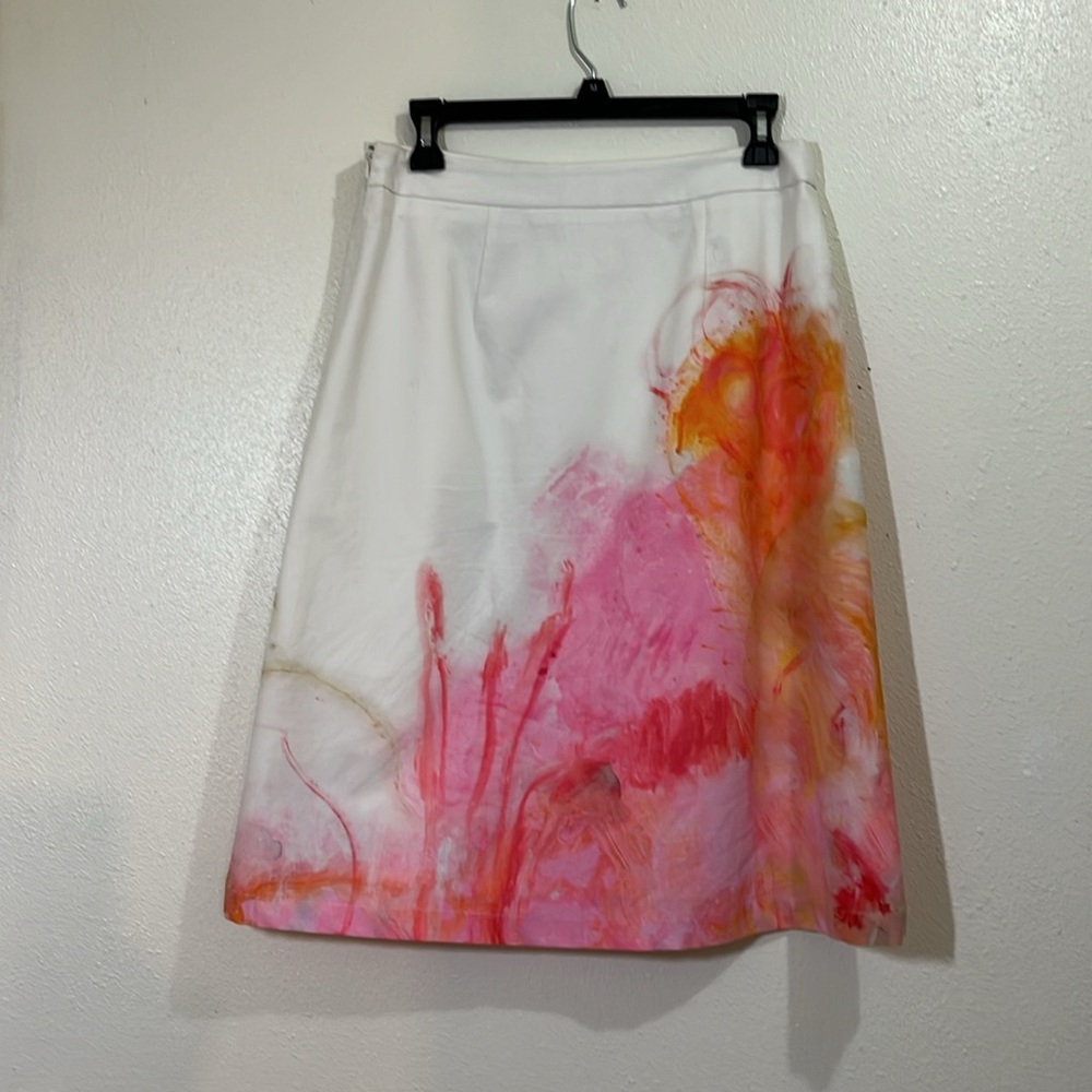 Anthropologie Claire Desjardins A-line skirt with watercolor pattern. Size 4 - Picture 4 of 8